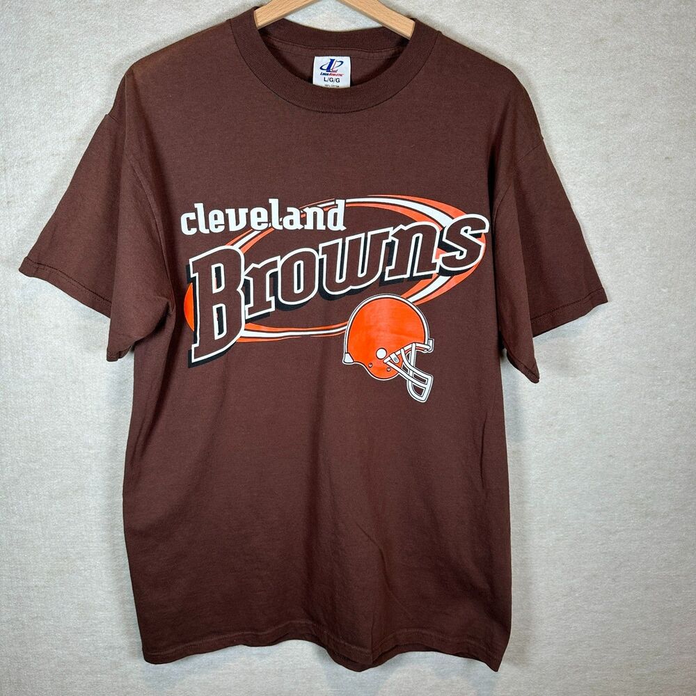 Vintage Cleveland Browns T Shirt Men Large Brown NFL Logo Athletic Football Tee